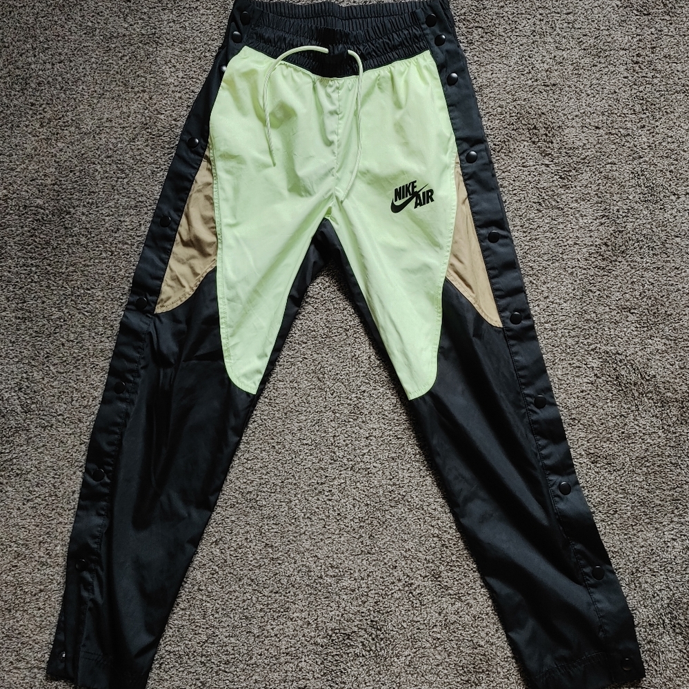 Nike Air Black and Green Track Pants XS